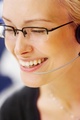 Junge Dame mit Headset