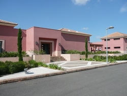 Hauseingang in rosa