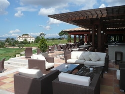 Golfplatz Son Gual Golf, Restaurant im Clubhaus Terrasse Restaurant mit Blick