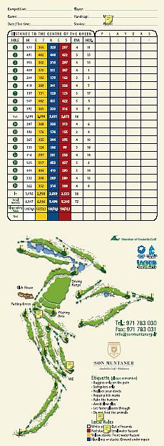 Scorekarte des Golfclubs Son Muntaner