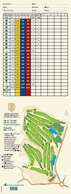 Scorekarte des Golfclubs Son Quint Scorekarte des Golfclubs Son Quint