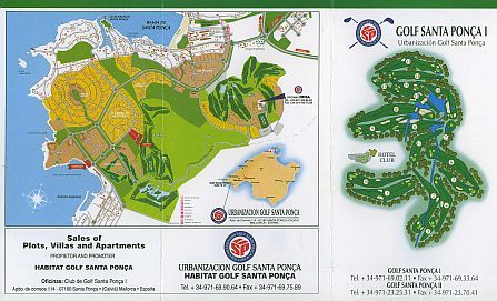 Verlauf der Spielbahnen des Golfclubs Santa Ponsa I