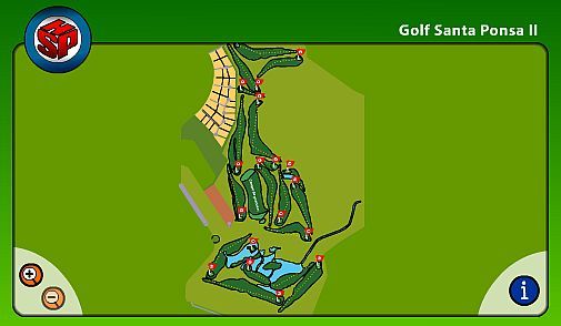 Verlauf der Spielbahnen des Golfclubs Santa Ponsa II Verlauf der Spielbahnen des Golfclubs Santa Ponsa II
