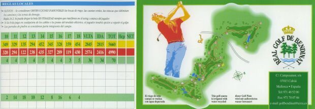 Real Golf de Bendinat - Verlaufsplan der Spielbahnen