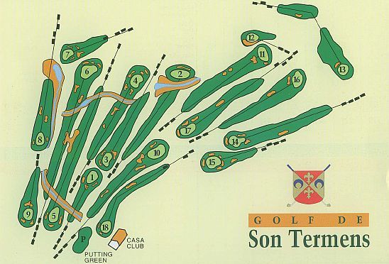 Verlauf der Spielbahnen des Golfclubs Son Termens